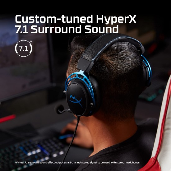 HyperX Cloud Alpha S Wired On Ear Headphones with Mic Blue