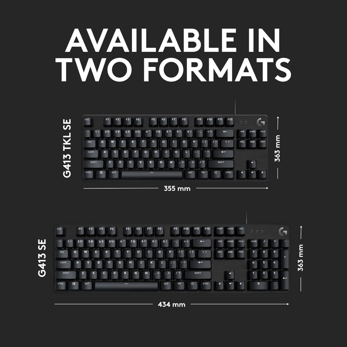 Logitech G413 SE Full-Size Mechanical Gaming Wired Keyboard - Backlit Keyboard with Tactile Mechanical Switches, Anti-Ghosting, Compatible with Windows, macOS - Black Logitech G413 SE Full-Size Mechanical Gaming Wired Keyboard - Backlit Keyboard with Tactile Mechanical Switches, Anti-Ghosting, Compatible with Windows, macOS - Black