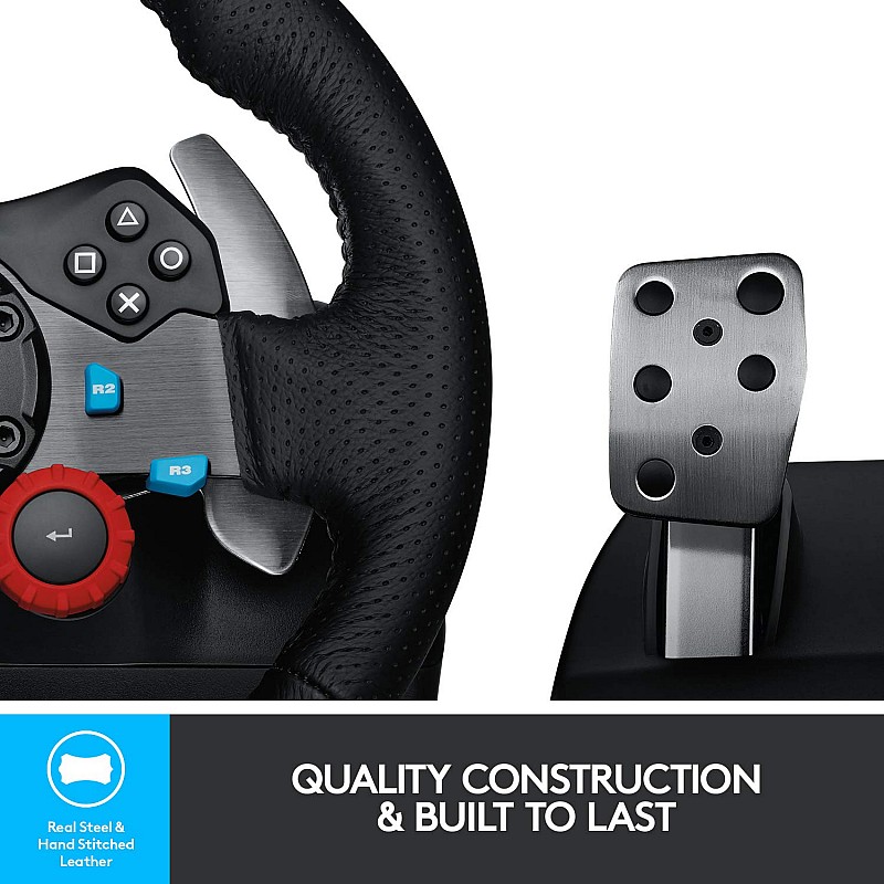 Logitech G29 Driving Force Racing Wheel and Floor Pedals, Real Force, Stainless Steel Paddle Shifters