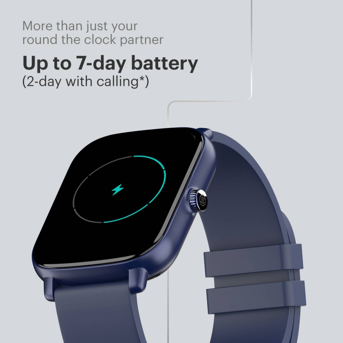 Noise Icon Buzz 1.69" Display with Bluetooth Calling Built-In Games Voice Assistant Smartwatch Blue Strap Regular (unbox)