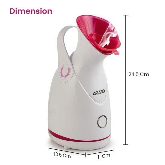 AGARO FS2117 Facial Steamer With Nano Ionic Hot Steaming Technology, 100ML Water Tank Pink