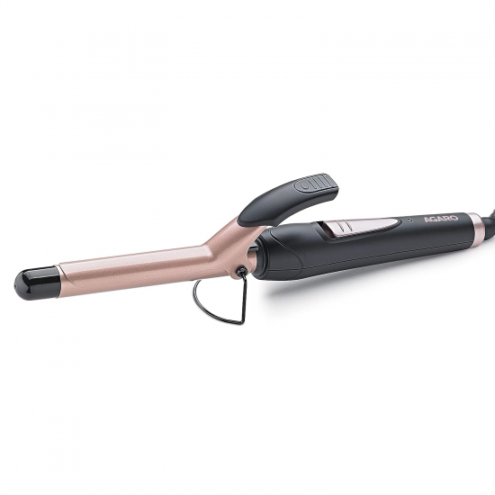 AGARO HC7001 Hair Curler with 19MM Barrel Cool Touch Tip for Women, Long and Short Hair Black And Rose Gold