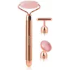 AGARO 33600 3-In-1 Electric Rose Quartz Face Roller Massager (Rose Gold)