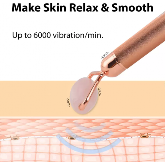 AGARO 33600 3-In-1 Electric Rose Quartz Face Roller Massager  (Rose Gold)