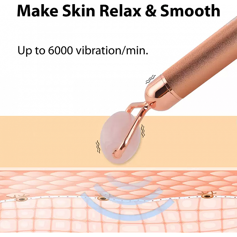 AGARO 33600 3-In-1 Electric Rose Quartz Face Roller Massager  (Rose Gold)