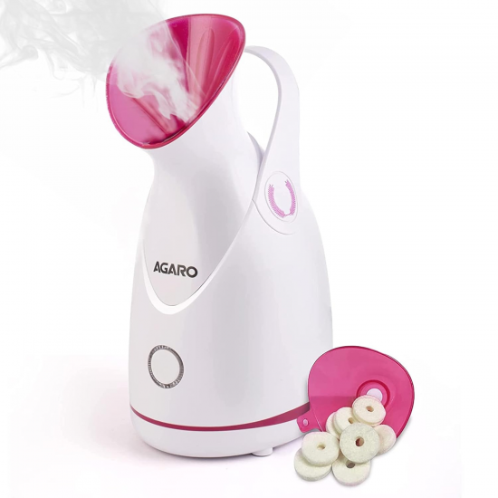 AGARO FS2117 Facial Steamer With Nano Ionic Hot Steaming Technology, 100ML Water Tank Pink