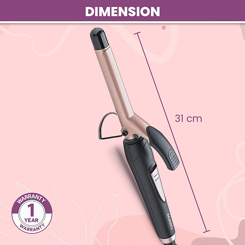 AGARO HC7001 Hair Curler with 19MM Barrel Cool Touch Tip for Women, Long and Short Hair Black And Rose Gold