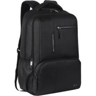 Large 31 L Laptop Backpack Vintage 2 Anti Theft Faux Leather  (Black)