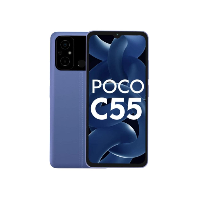 POCO C55 (Cool Blue, 6GB RAM, 128GB Storage) Refurbished