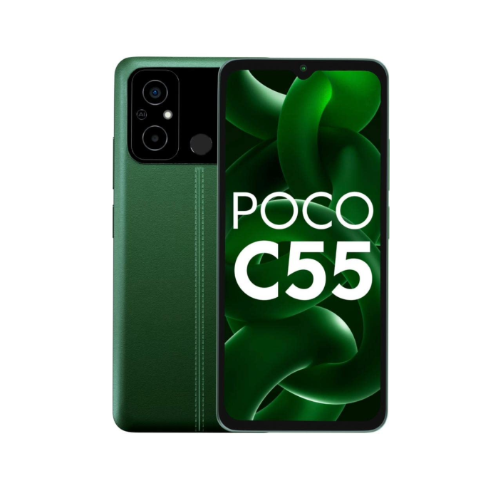 POCO C55 (Forest Green, 4GB RAM, 64GB Storage) Refurbished