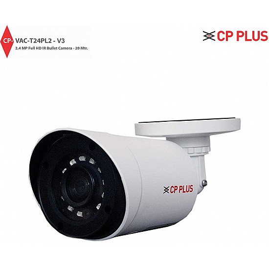 Cp Plus 2.4 Mp Indigo Full Hd Ir Night Vision Bullet Camera - 20 Mtr Ir, Ip66 