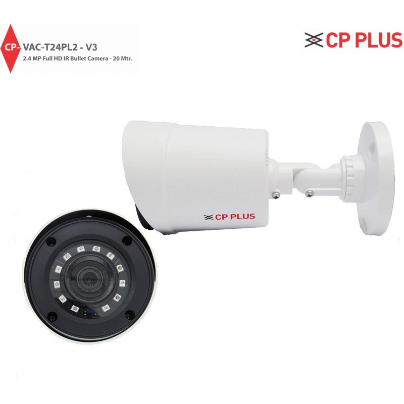 Cp Plus 2.4 Mp Indigo Full Hd Ir Night Vision Bullet Camera - 20 Mtr Ir, Ip66 