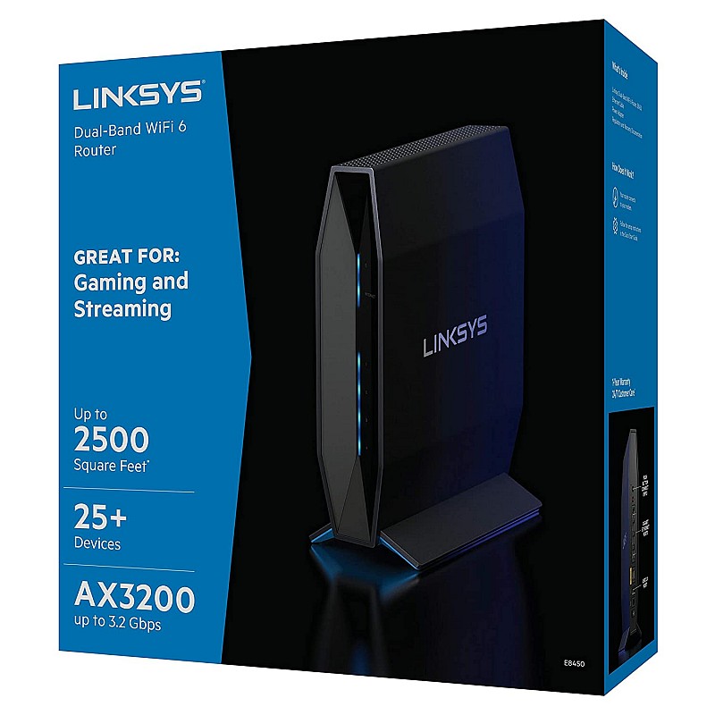 Linksys E8450 AX3200 Wi-Fi 6 Router for Home Networking, Dual Band AX Wireless Gigabit WiFi Router (E8450)