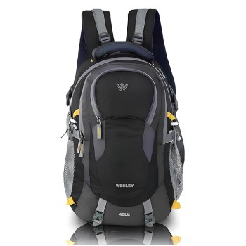 Wesley Spartan Unisex Travel Hiking Laptop Bag fits Upto 17.3 inch with Raincover and Internal Organiser Backpack Rucksack College Backpack 45L