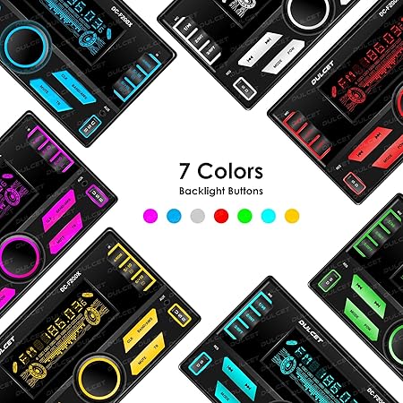 Dulcet DC-F200X 220W Double Din Mp3 Car Stereo with Hands-Free Calling/Bluetooth/USB Input/FM Radio/AUX Input/SD Card Slot/Remote Control / 7 Color LCD Display / ID3 Tag with EQ