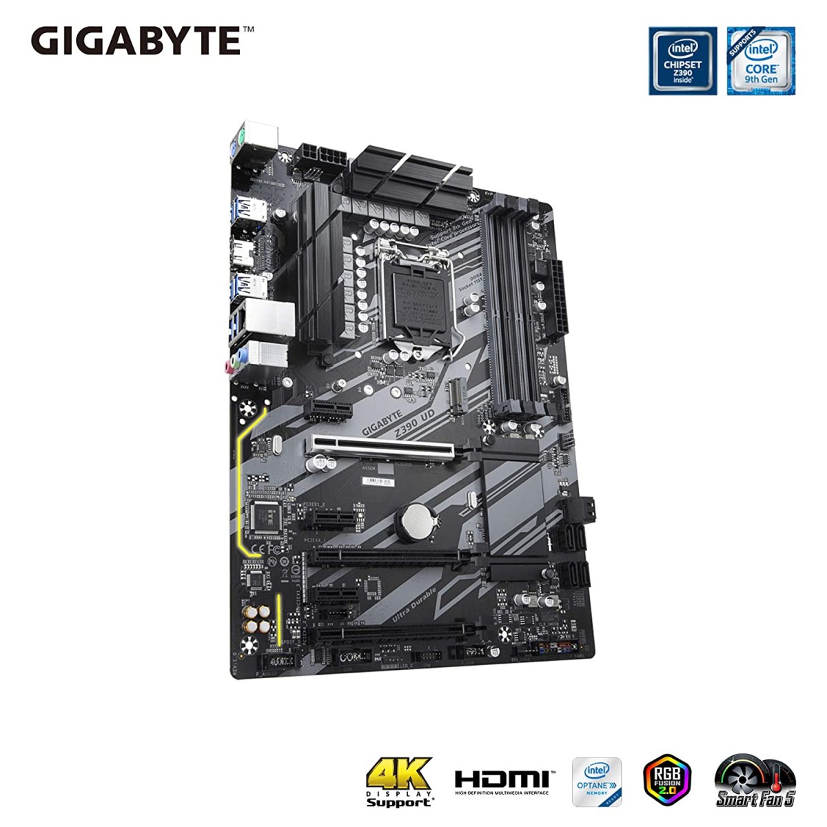 Gigabyte Intel Z390 UD Motherboard with 10+2 Digital PWM Design, 2-Way Crossfir Multi-Graphics, GIGABYTE Gigabyte Intel Z390 UD Motherboard with 10+2 Digital PWM Design, 2-Way Crossfir Multi-Graphics, GIGABYTE