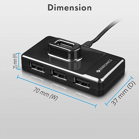 Zebronics Zeb-100 HB 4 Port USB Hub for Laptop