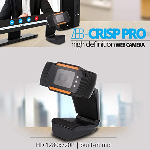 Zebronics Zeb-Crisp Pro Web Camera (HD) with 5P Lens Built-in Microphone Zebronics Zeb-Crisp Pro Web Camera (HD) with 5P Lens Built-in Microphone