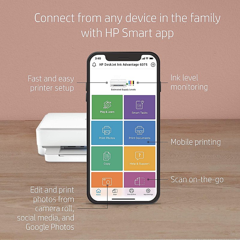 HP DeskJet Plus Ink Advantage 6075 All-in-One Printer