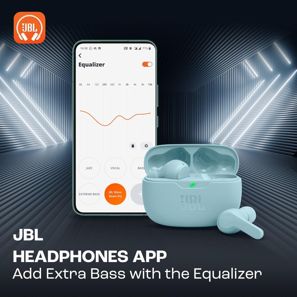 JBL Wave Beam in-Ear Wireless Earbuds (TWS) with Mic,App for Customized Extra Bass Eq,32 Hours Battery&Quick Charge,Ip54 Water&Dust Resistance,Ambient Aware&Talk-Thru,Google Fastpair (Mint) JBL Wave Beam in-Ear Wireless Earbuds (TWS) with Mic,App for Customized Extra Bass Eq,32 Hours Battery&Quick Charge,Ip54 Water&Dust Resistance,Ambient Aware&Talk-Thru,Google Fastpair (Mint)
