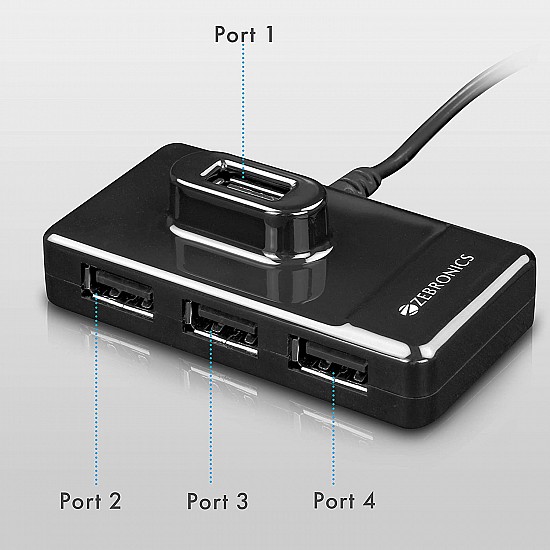 Zebronics Zeb-100 HB 4 Port USB Hub for Laptop