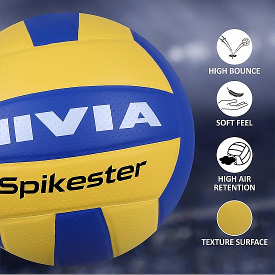 NIVIA Spikester (Encounter) 494 Polypropylene Volleyball, Size - 4 (Multicolour)