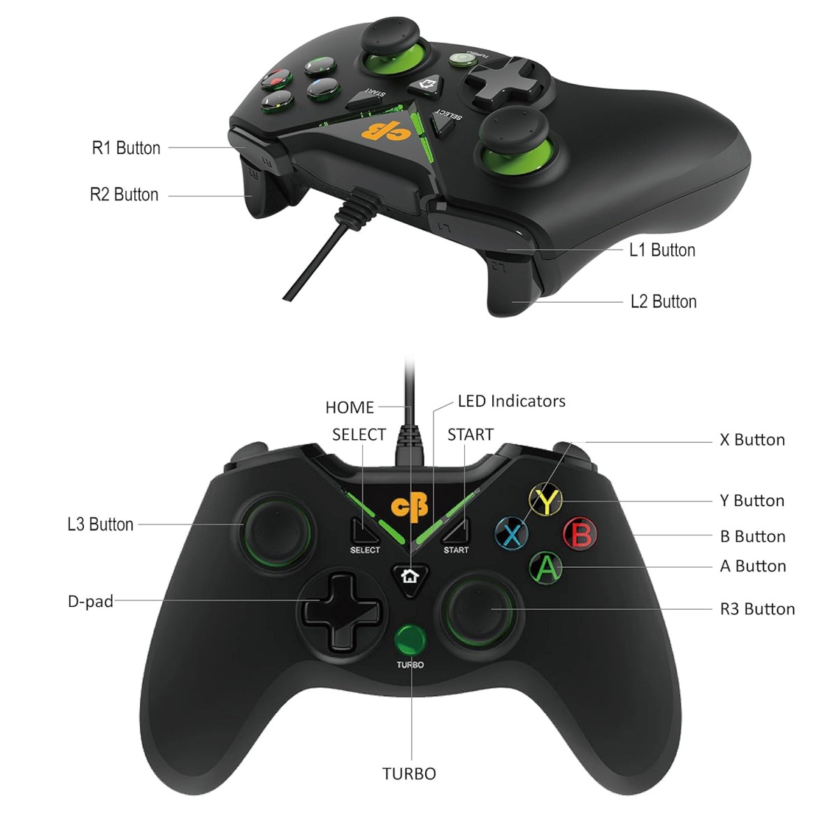 Cosmic Byte C1070T Interstellar Wired Gamepad for PC PS3 Android support for Windows