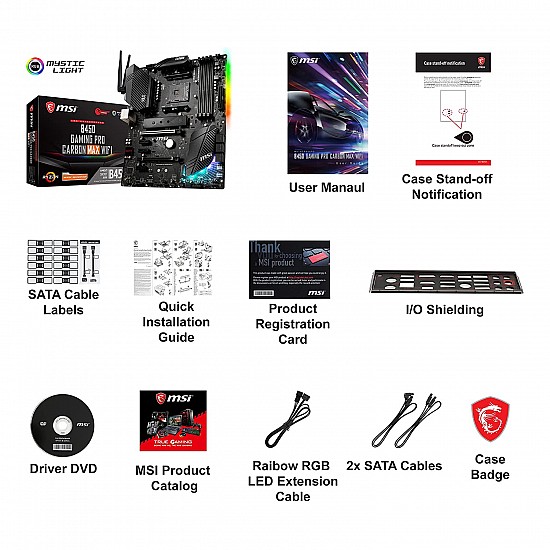 Msi B450 Gaming pro carbon max wi-fi amd motherboard amd ryzen 5000&3000 desktop ready