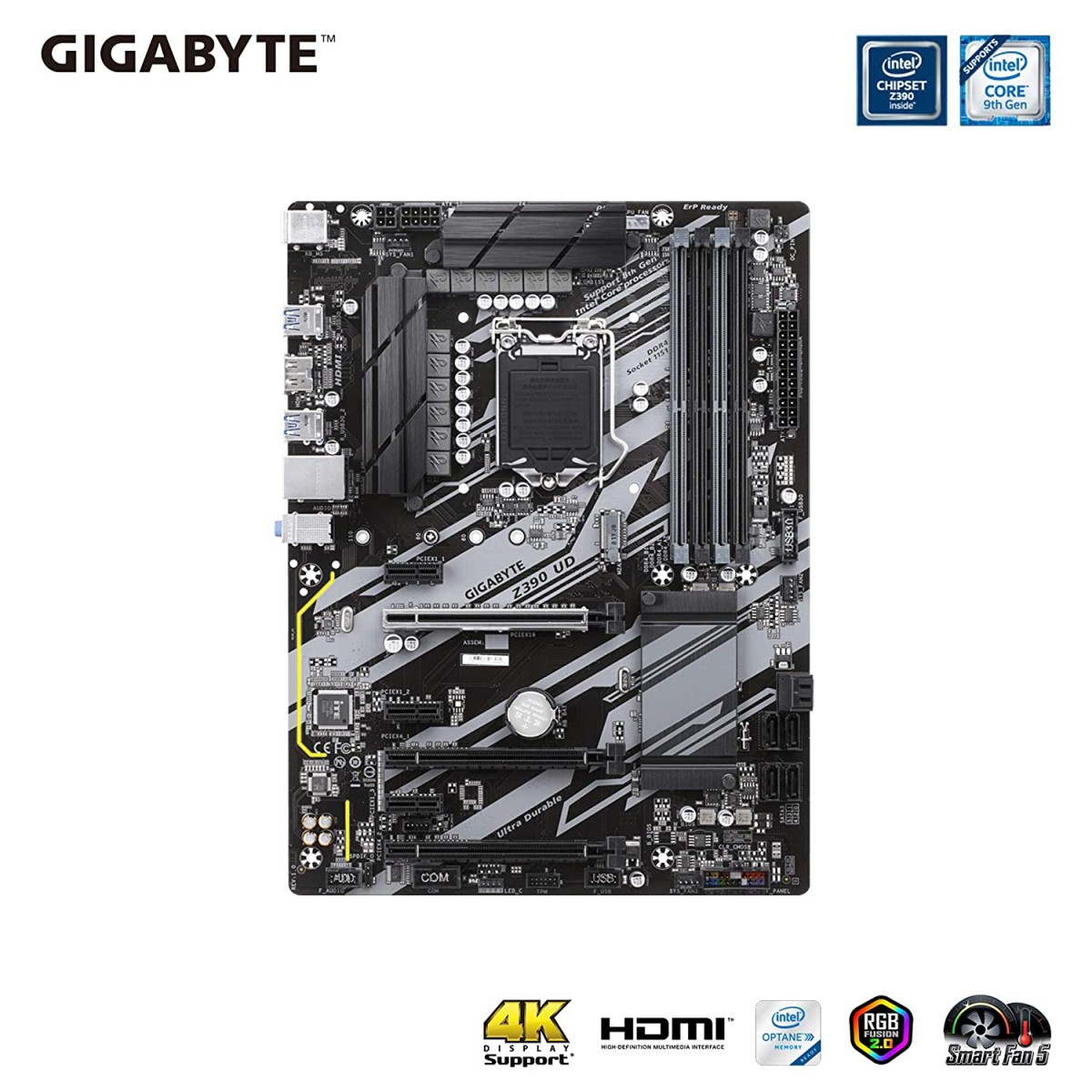Gigabyte Intel Z390 UD Motherboard with 10+2 Digital PWM Design, 2-Way Crossfir Multi-Graphics, GIGABYTE Gigabyte Intel Z390 UD Motherboard with 10+2 Digital PWM Design, 2-Way Crossfir Multi-Graphics, GIGABYTE