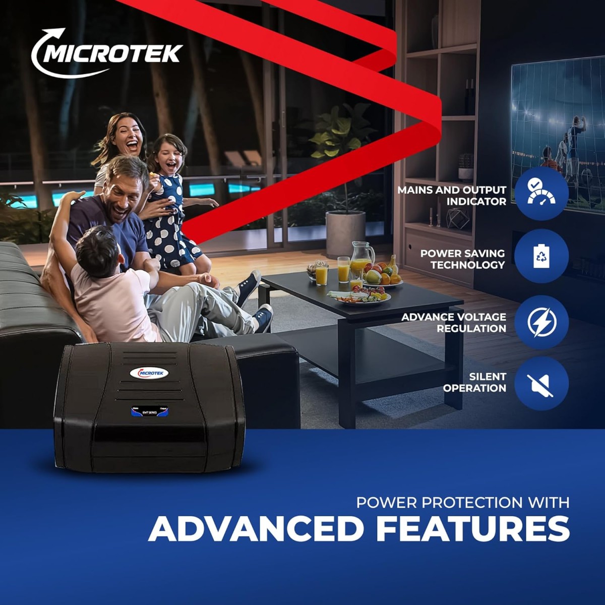 MICROTEK EMT1390 DIGITAL Automatic Voltage Stabilizer Used For Audio Visual System 1 LED TV 122cm (48'')+1 DVD/DTH, Working Power 90V-300±5V With 3 year Warranty (BLACK) MICROTEK EMT1390 DIGITAL Automatic Voltage Stabilizer Used For Audio Visual System 1 LED TV 122cm (48'')+1 DVD/DTH, Working Power 90V-300±5V With 3 year Warranty (BLACK)