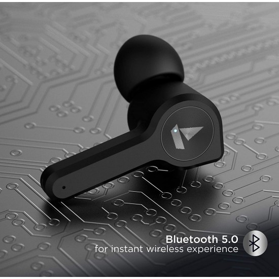 boAt airdopes 408 tws ear-buds with true voice assistant up to 20h total playback, ipx4 water resistance active black