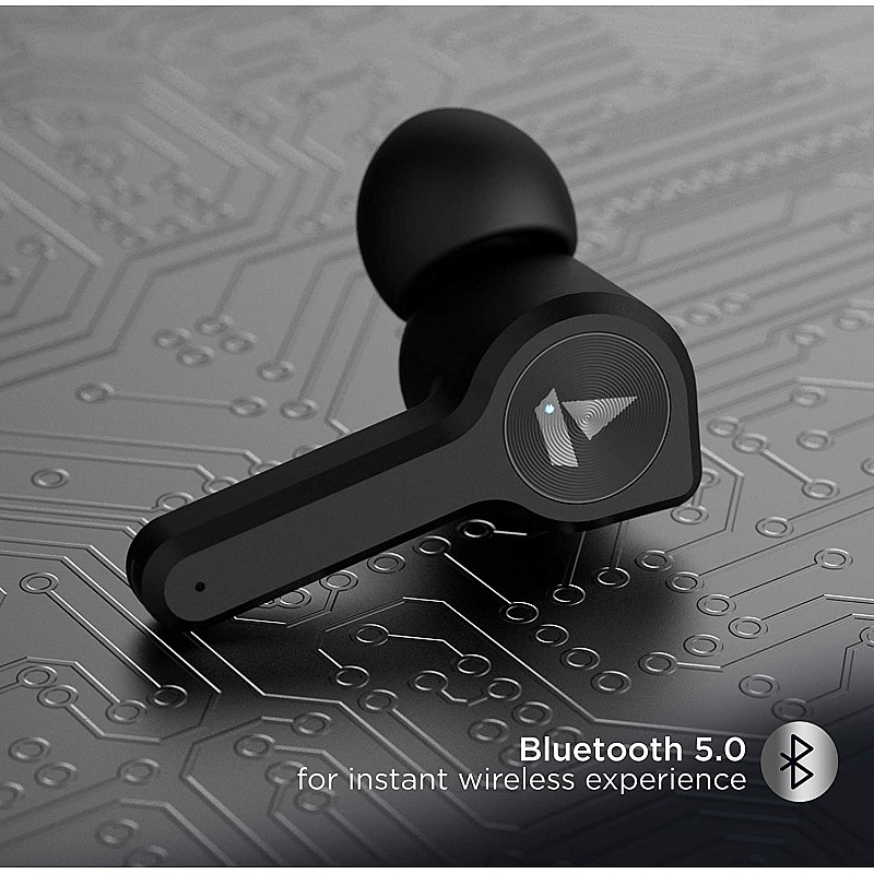 boAt airdopes 408 tws ear-buds with true voice assistant up to 20h total playback, ipx4 water resistance active black