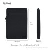 Alifiya Polyester MacBook Laptop Sleeve Cover Bag 16 Inch with Charger Pouch Black