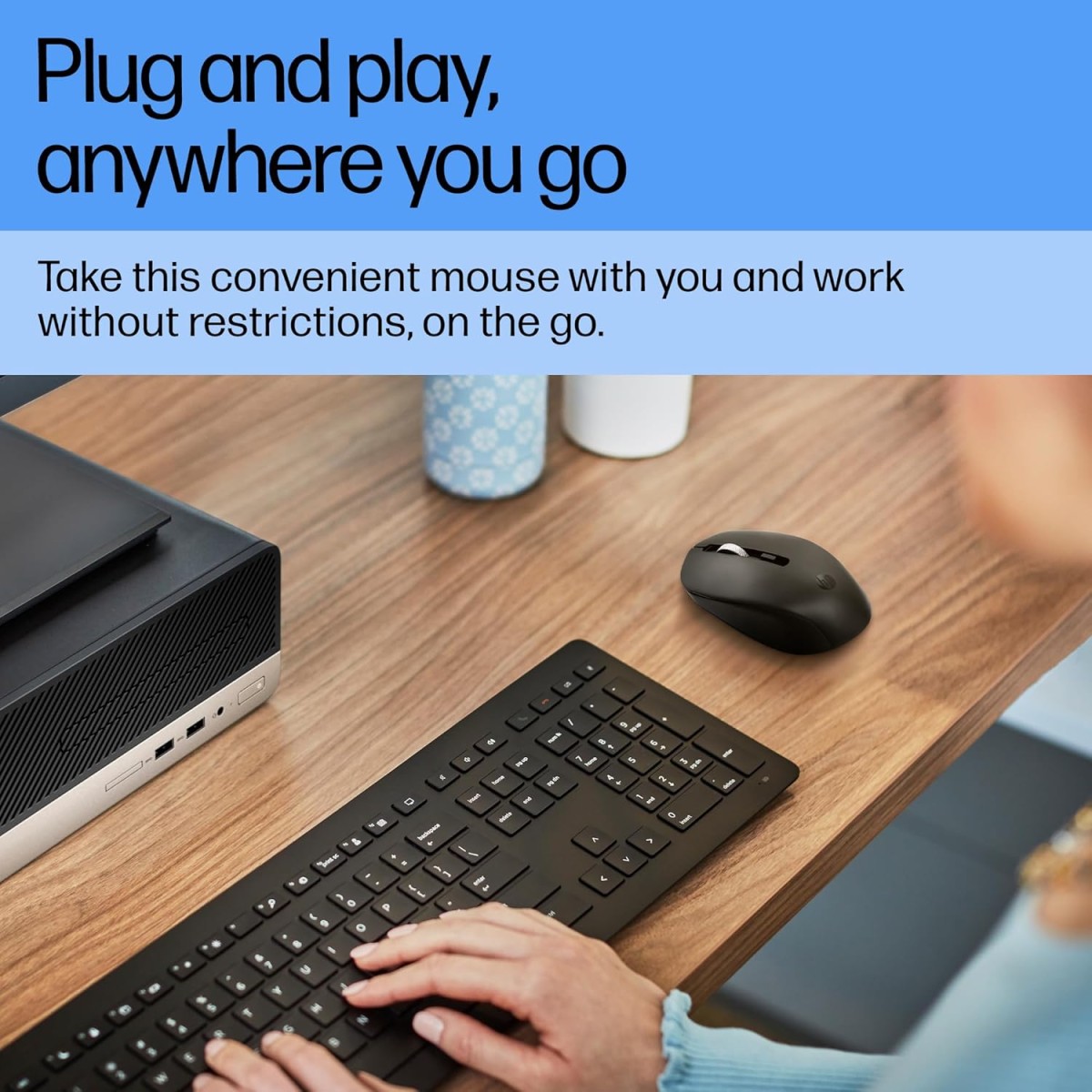 HP S1000 Mouse, 1600 DPI, 2.4Ghz Wireless Connection, Symmetrical Design for Smooth Scrolls, Black (7YA12PA) HP S1000 Mouse, 1600 DPI, 2.4Ghz Wireless Connection, Symmetrical Design for Smooth Scrolls, Black (7YA12PA)