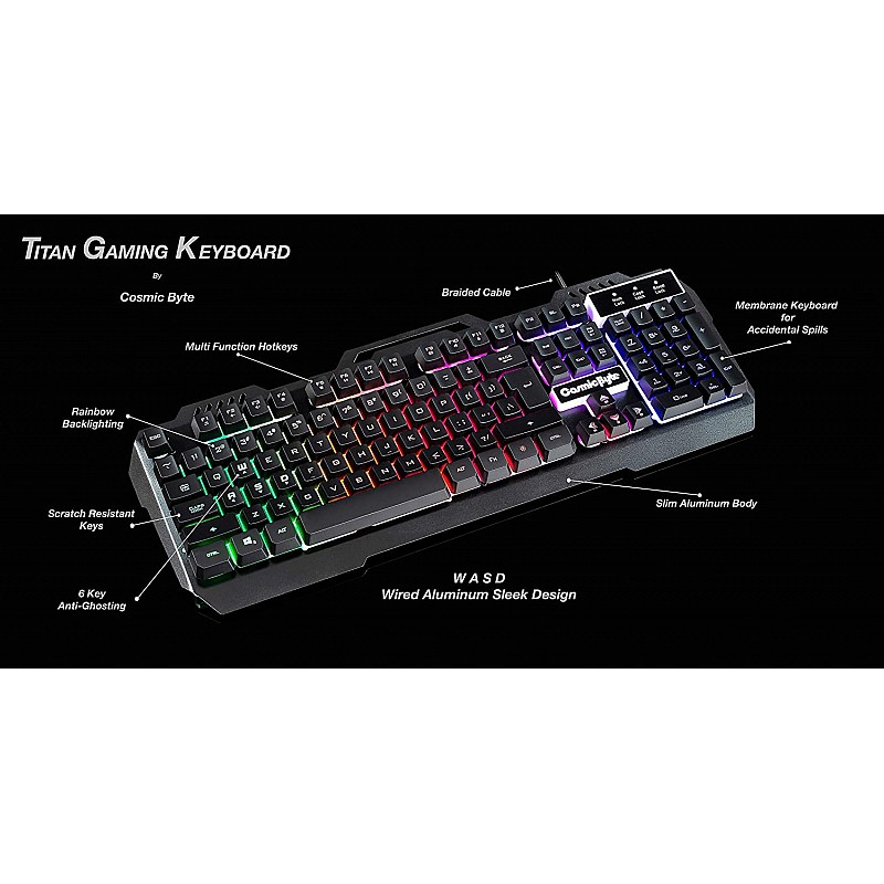 Cosmic Byte CB-GK-05 Titan Wired Gaming Keyboard with Aluminum Body