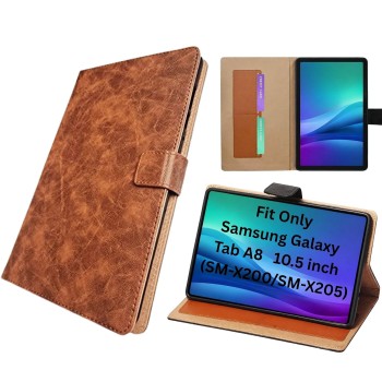 M Cart® Samsung Tab A8 10.5 Inch Flip Cover Leather Finish 360 Degree Rotate Flip Cover Shockproof Style Back