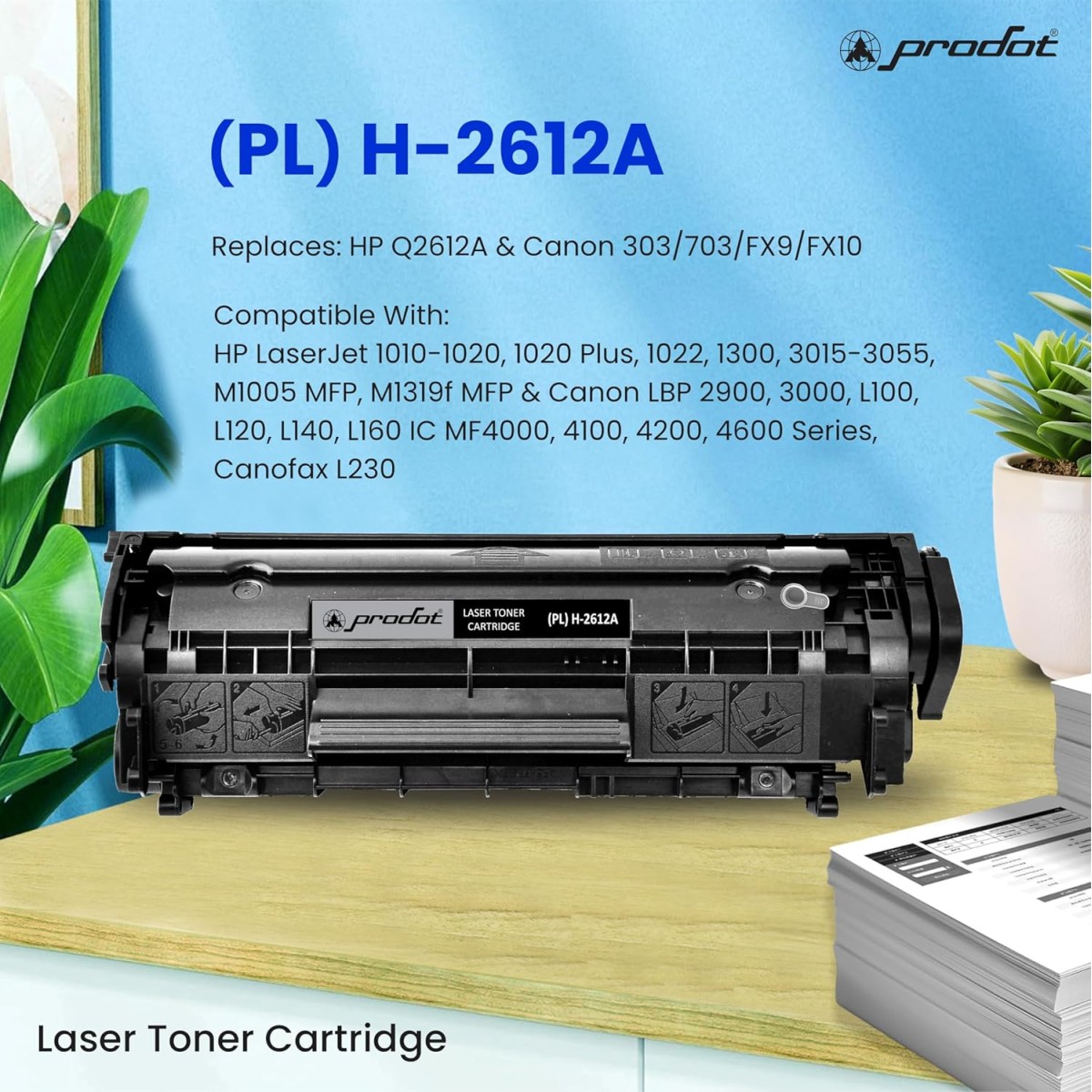 PRODOT 12AProlite Compatible Cartridge For Laser Printer Black Ink Toner