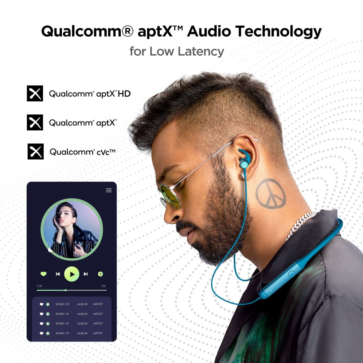 boAt Rockerz 335 Wireless Neckband Up to 30H Playback, Qualcomm aptX & CVC, Enhanced Bass, Metal BLUE