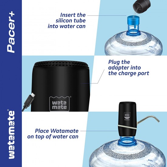 Watamate Pacer Wireless Plastic Automatic Water Dispenser Pump with Rechargeable Li-Ion Battery and EzyGo Handle for 20L Cans