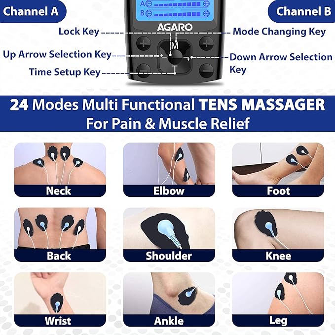 AGARO Dual Channel TENS Massager TM2421 24 Modes