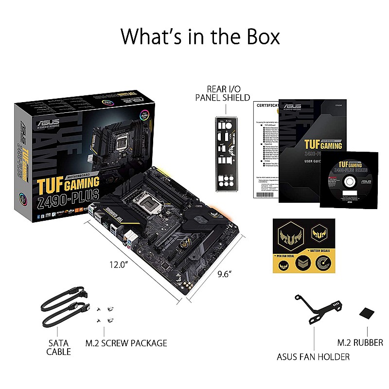 ASUS TUF Gaming Z490-Plus LGA 1200 Intel 10th Gen ATX Motherboard 12+2 Power Stages