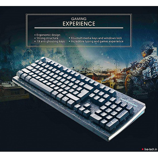 Live Tech KB03 Gaming Premium Membrane Gold Plated USB Rugged Body High Keyboard