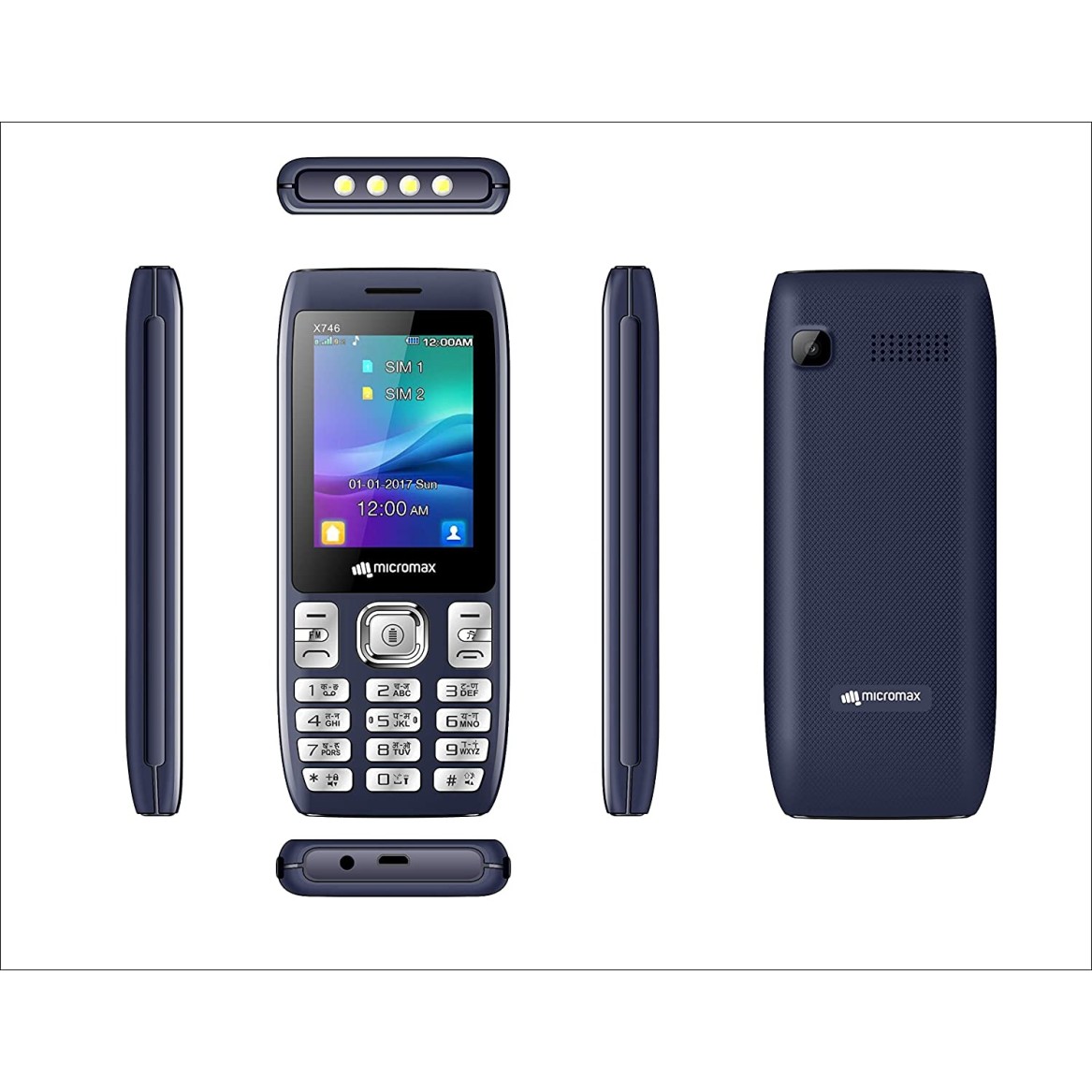 Micromax X746 (Power Saving Mode, Torch Link on Call, 3000mAh, Blue)