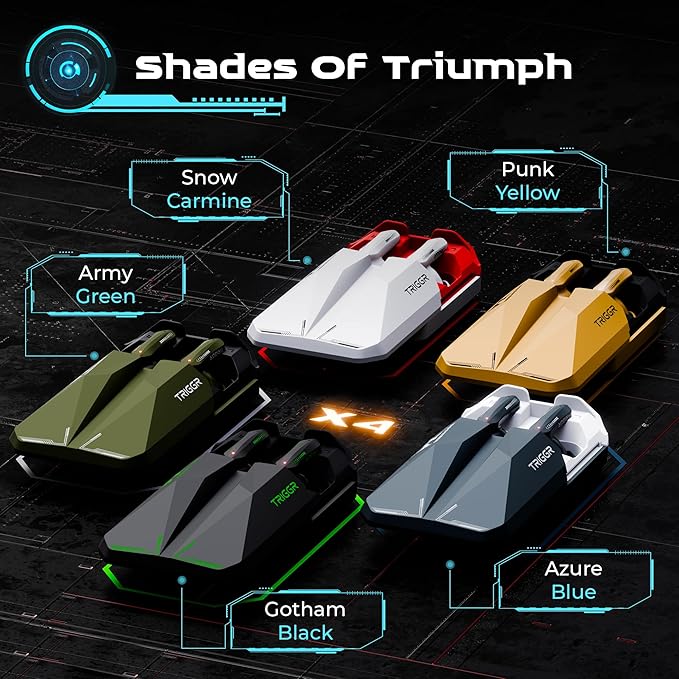 TRIGGR Kraken X4 with 13mm Drivers, 40ms Latency, ENC, 60H Battery, Rubber Finish, v5.4 Bluetooth