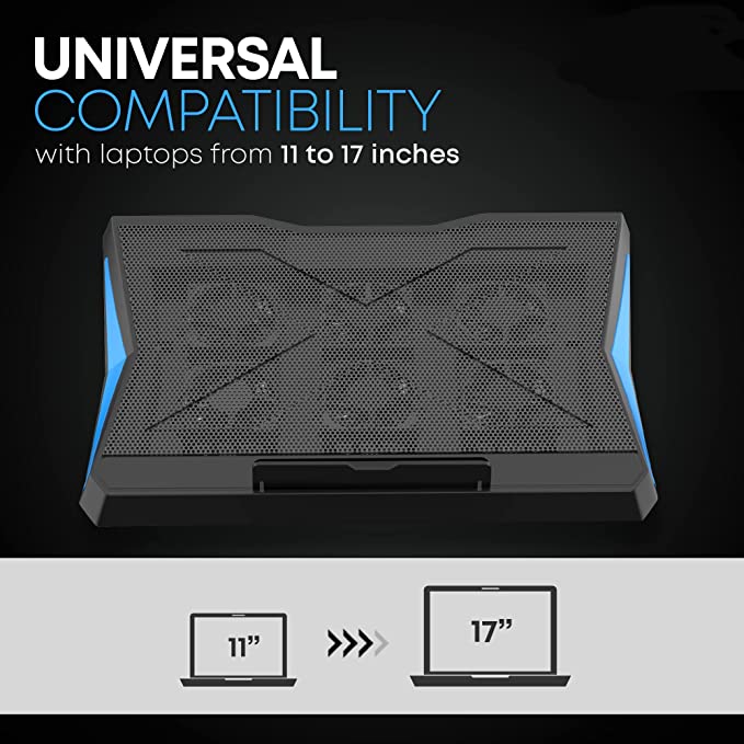 Dyazo Laptop Riser Stand & Superfast Cooling Pad with Adjustable Height & 6 Mute Fans for Silent Cooling 