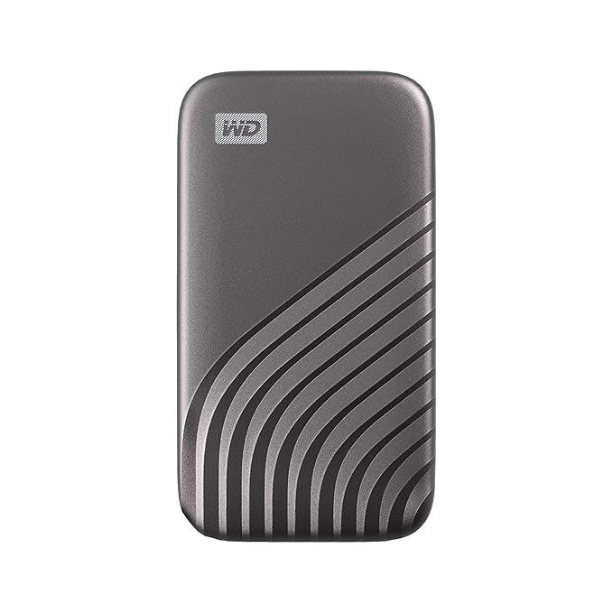 WD Western Digital 500GB My Passport Portable SSD, 1050MB/s R, 1000MB/s W, Upto 2 Meter Drop Protection, HW Encryption, Type-C Cable