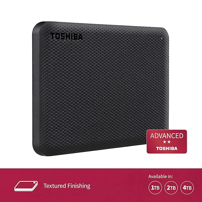 Toshiba Canvio Advance 2TB Portable External HDD, USB3.0 for PC Laptop Windows and Mac. 3 Years Warranty. External Hard Drive