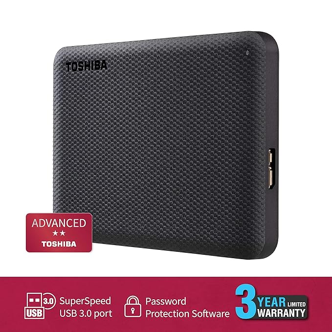 Toshiba Canvio Advance 2TB Portable External HDD, USB3.0 for PC Laptop Windows and Mac. 3 Years Warranty. External Hard Drive