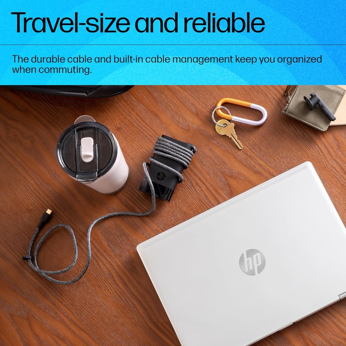 HP USB-C 65W Laptop Charger, 65W, Type-C USB, AC Adapter (671R2AA)