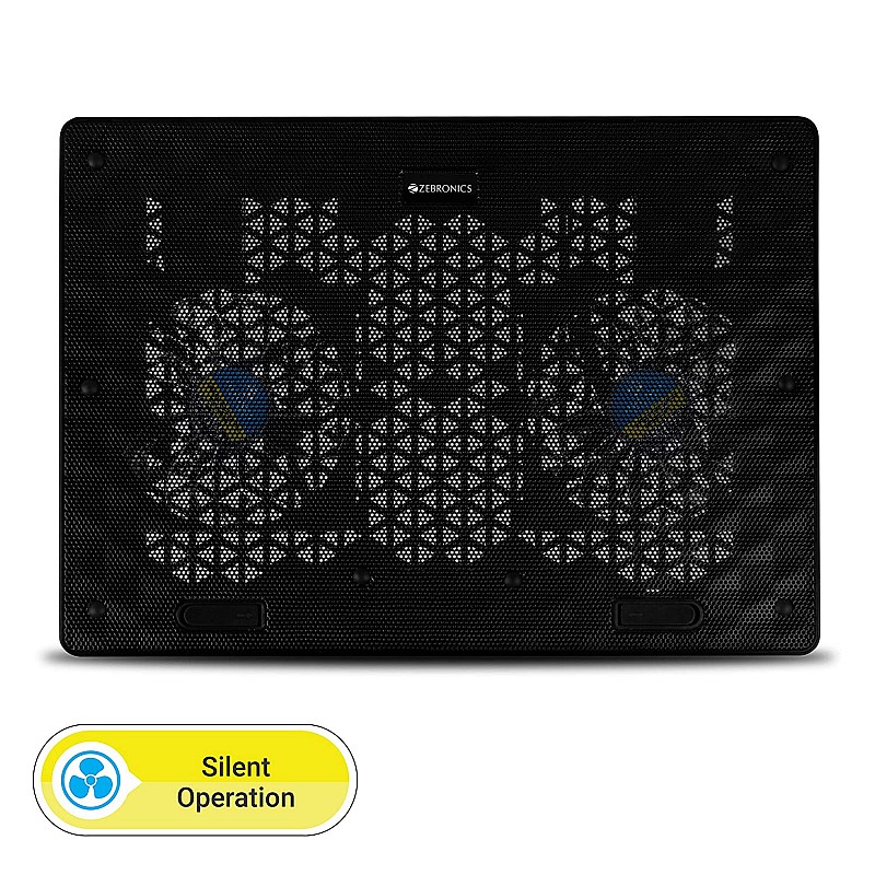 Zebronics, ZEB-NC3300 USB Powered Laptop Cooling Pad with Dual Fan, Dual USB Port and Blue LED Lights-